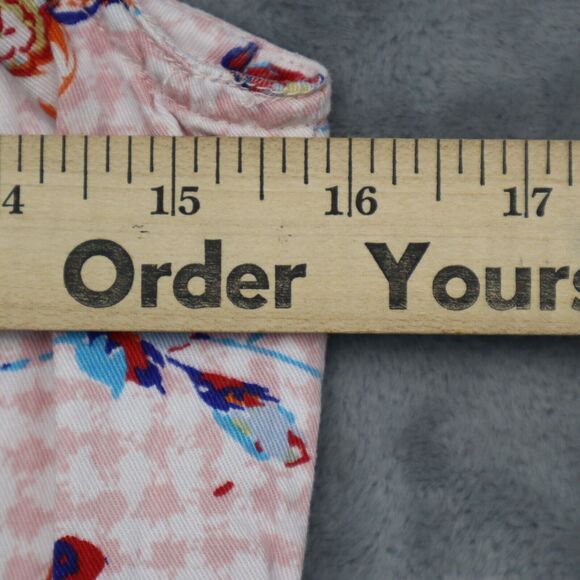 Red Rover Shirt Womens 10 Pink Floral Sleeveless Button Up Collared Top - Picture 7 of 16